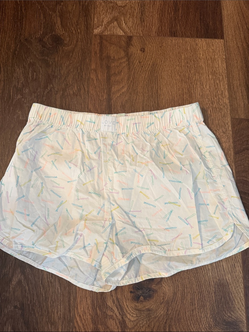 LOVER White Pastel Printed Women's  Lounge Shorts. Purchased at Gap. Never worn